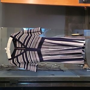 Ted Baker striped navy pink gold dress